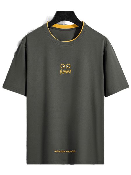 men letter & cartoon graphic tee v4mv#, White;black
men letter & cartoon graphic tee v4mv#, White;black