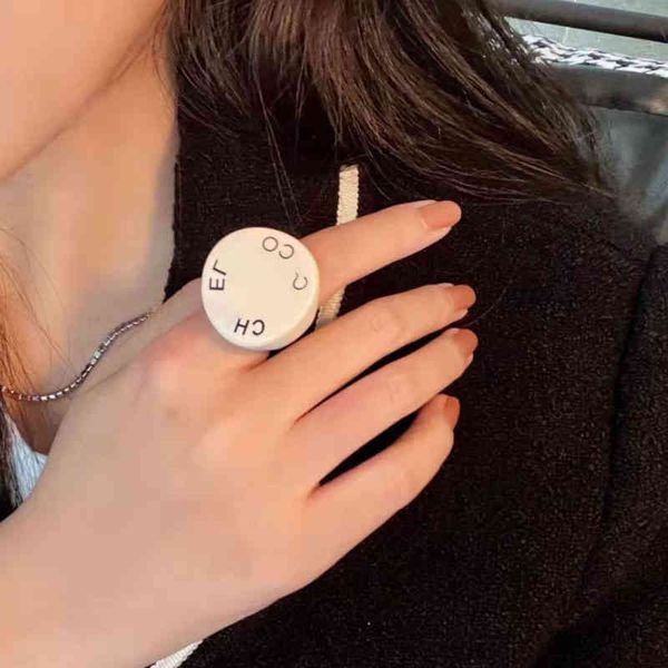 selling ch 22 el new women's ring retro haute couture medieval letters cream acrylic round rings earrings fashion ins jewelry 02, Silver
selling ch 22 el new women's ring retro haute couture medieval letters cream acrylic round rings earrings fashion ins jewelry 02, Silver