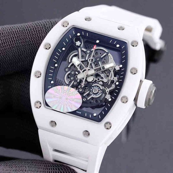 richa milles all white ceramic mens automatic mechanical watch personality hollowed out fashion wine barrel tape luminous tide, Slivery;brown
richa milles all white ceramic mens automatic mechanical watch personality hollowed out fashion wine barrel tape luminous tide, Slivery;brown