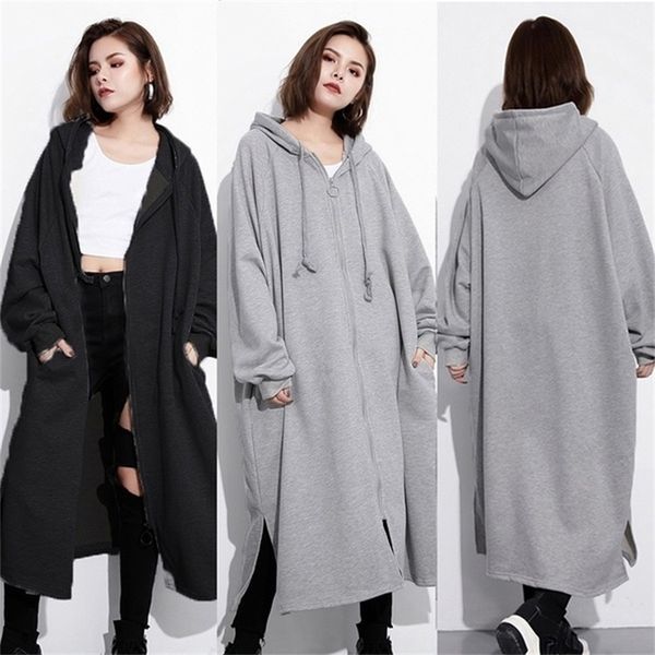 women long coat oversized loose hooded coat jacket zipper outwear sportswear keep warm plus size jacket pullover sweatshirts t200904, Black
women long coat oversized loose hooded coat jacket zipper outwear sportswear keep warm plus size jacket pullover sweatshirts t200904, Black