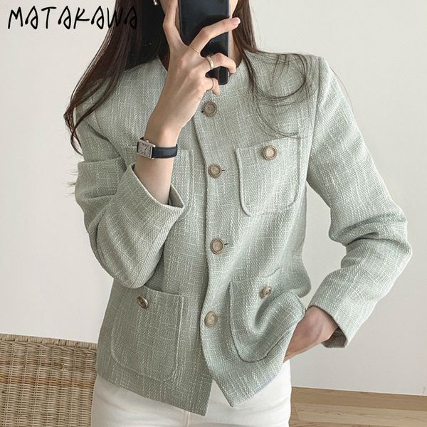 multipocket loose longsleeved tweed short women jacket korean french temperament round neck chic button coat 210506, Black;brown
multipocket loose longsleeved tweed short women jacket korean french temperament round neck chic button coat 210506, Black;brown