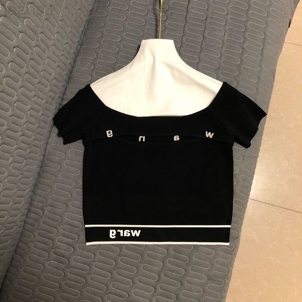 women's knits & tees designer 2022 summer king one line shoulder exposed navel short t-shirt sleeve thin celebrity bottomed aw 0gnt, White
women's knits & tees designer 2022 summer king one line shoulder exposed navel short t-shirt sleeve thin celebrity bottomed aw 0gnt, White