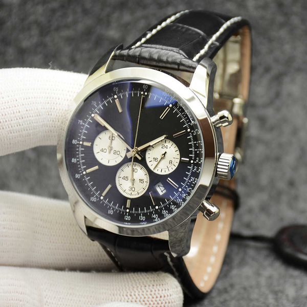 chronomat transocean 44mm quality watch chronograph quartz movement black dial 50th anniversary men watch leatherstrap mens wristwatches, Slivery;brown
chronomat transocean 44mm quality watch chronograph quartz movement black dial 50th anniversary men watch leatherstrap mens wristwatches, Slivery;brown