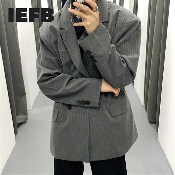 iefb mens wear autumn vintage stripe casual oversize suit for male loose coat fashion trend handsome blazers 9y978 201104, White;black
iefb mens wear autumn vintage stripe casual oversize suit for male loose coat fashion trend handsome blazers 9y978 201104, White;black