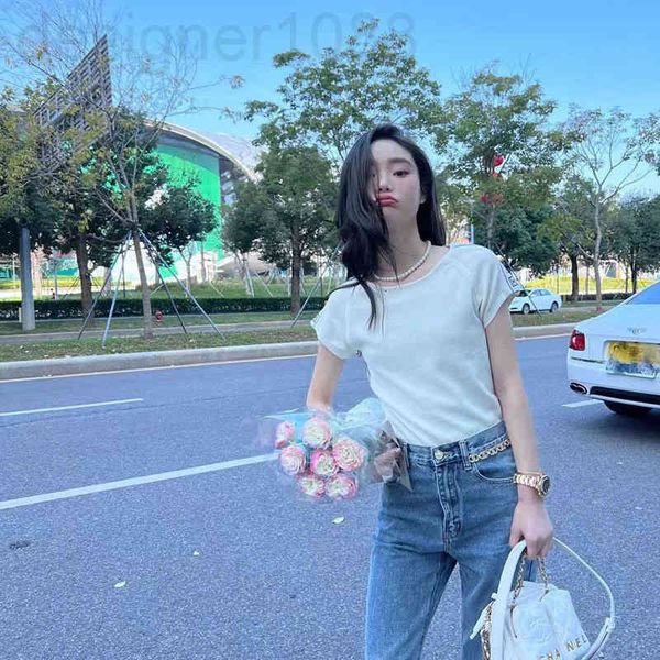women's t-shirt designer 2022 summer new fashion brand short sleeve t-shirt women's versatile slim round neck m3xo, White
women's t-shirt designer 2022 summer new fashion brand short sleeve t-shirt women's versatile slim round neck m3xo, White