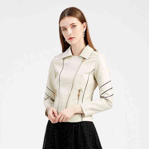 women autumn slim leather jacket spring thin coat zipper motorcycle casual pu leather jacket women streetwear outerwear wf267 l220728, Black
women autumn slim leather jacket spring thin coat zipper motorcycle casual pu leather jacket women streetwear outerwear wf267 l220728, Black