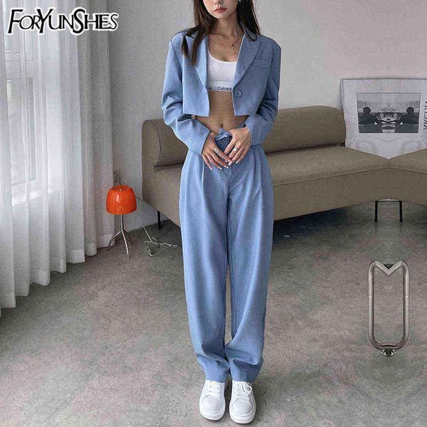 women one button casual cropped blazer jacket high waist straight draping effect pants 2021 autumn korean harajuku suits t220729, Gray
women one button casual cropped blazer jacket high waist straight draping effect pants 2021 autumn korean harajuku suits t220729, Gray