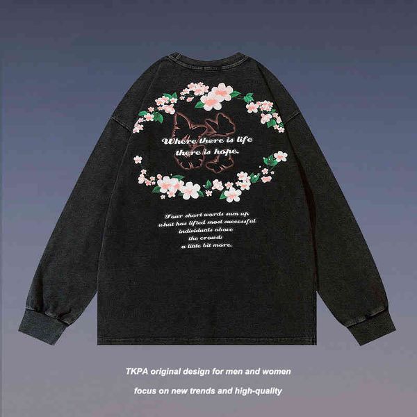 tkpa flower printed sweater printed long sleeve t-shirt national trend loose casual round neck bottomed shirt men's and women's, Black
tkpa flower printed sweater printed long sleeve t-shirt national trend loose casual round neck bottomed shirt men's and women's, Black