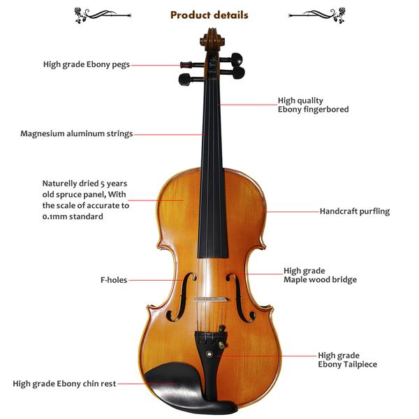 tongling brand matt 4/4 violin natural stripes maple master hand-craft antique professional violin musical instrument+ bow rosin
tongling brand matt 4/4 violin natural stripes maple master hand-craft antique professional violin musical instrument+ bow rosin