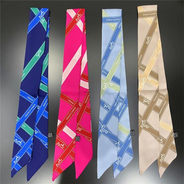 brand bag scarf women twill silk skinny scarves ladies cross letter ribbondesign wrist towel foulard neckerchief headband, Blue;gray
brand bag scarf women twill silk skinny scarves ladies cross letter ribbondesign wrist towel foulard neckerchief headband, Blue;gray