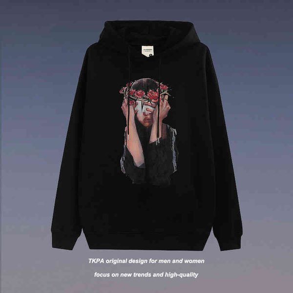 tkpa guochao high street american hip hop minority hoodie for men and women ins fashion couple, Black
tkpa guochao high street american hip hop minority hoodie for men and women ins fashion couple, Black