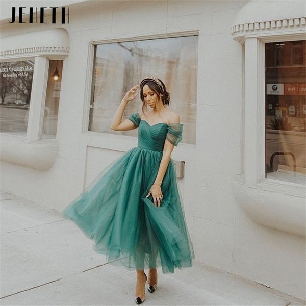 jeheth dark green soft tulle prom dresses tea length off the shouder saudi arabia formal pleats women evening party gowns 220627, White;black
jeheth dark green soft tulle prom dresses tea length off the shouder saudi arabia formal pleats women evening party gowns 220627, White;black