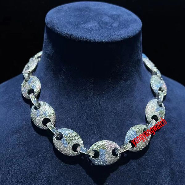 hip hop necklace 20mm high density colored diamond pig nose chain bling iced out cz 5a/moissanite necklace men ladies rapper jewelry customi, Silver
hip hop necklace 20mm high density colored diamond pig nose chain bling iced out cz 5a/moissanite necklace men ladies rapper jewelry customi, Silver
