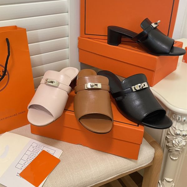 designer chunky heel shoes casual fashion sandals summer luxury comfortable party solid women genuine leather middle heel brand slipper box, Black
designer chunky heel shoes casual fashion sandals summer luxury comfortable party solid women genuine leather middle heel brand slipper box, Black