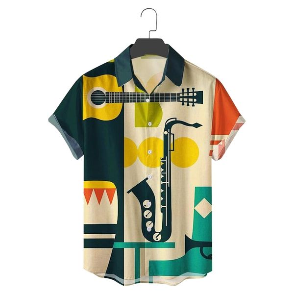 men s shirts men hawaiian casual one button musical instruments printed short sleeve beach blouses camicias 220614, White;black
men s shirts men hawaiian casual one button musical instruments printed short sleeve beach blouses camicias 220614, White;black