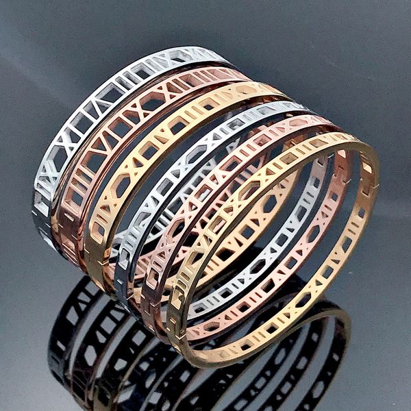 fashion designer jewelry men bangle hollowed out roman alphanumeric bracelet womens bracelet silver titanium steel plated 18k rose gold clas, Black
fashion designer jewelry men bangle hollowed out roman alphanumeric bracelet womens bracelet silver titanium steel plated 18k rose gold clas, Black