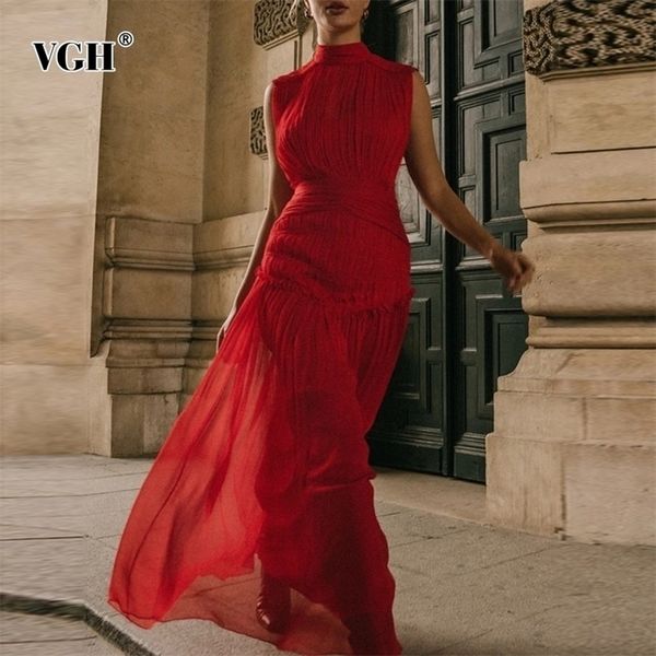 vgh chiffon ruched dress for women stand collar sleeveless high waist maxi dresses female summer fashion new clothing 210320, Black;gray
vgh chiffon ruched dress for women stand collar sleeveless high waist maxi dresses female summer fashion new clothing 210320, Black;gray