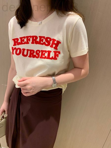 women's t-shirt designer 22 ce home flocking printing letter slogan round neck short sleeve trend fashion versatile thin yhpc, White
women's t-shirt designer 22 ce home flocking printing letter slogan round neck short sleeve trend fashion versatile thin yhpc, White