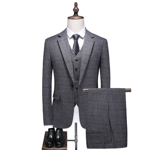 new men's suit autumn plaid solid color casual slim fit large size suit three-piece single row one button, White;black
new men's suit autumn plaid solid color casual slim fit large size suit three-piece single row one button, White;black