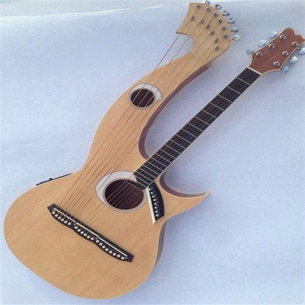 rare harp guitar 6 6 8 string natural wood acoustic electric guitar double neck guitar242j
rare harp guitar 6 6 8 string natural wood acoustic electric guitar double neck guitar242j