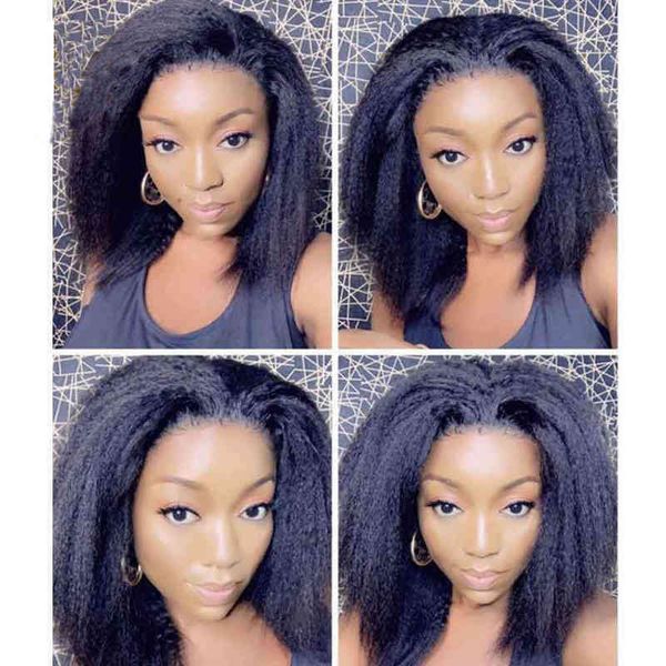 nxy hair wigs middle part soft yaki 180 density short bob kinky straight cut natural black lace front wig for women daily 0505
nxy hair wigs middle part soft yaki 180 density short bob kinky straight cut natural black lace front wig for women daily 0505