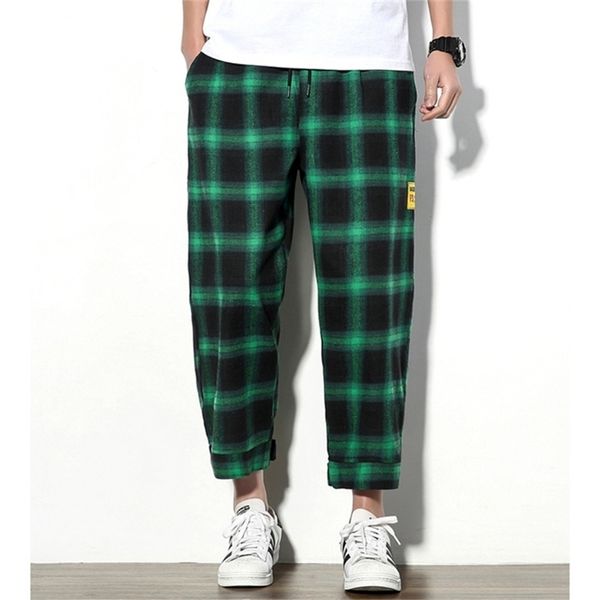 men's joggers plaid pants men elastic cropped cotton trousers mens shorts summer casual streetwear loose short sweatpants male 201128, Black
men's joggers plaid pants men elastic cropped cotton trousers mens shorts summer casual streetwear loose short sweatpants male 201128, Black