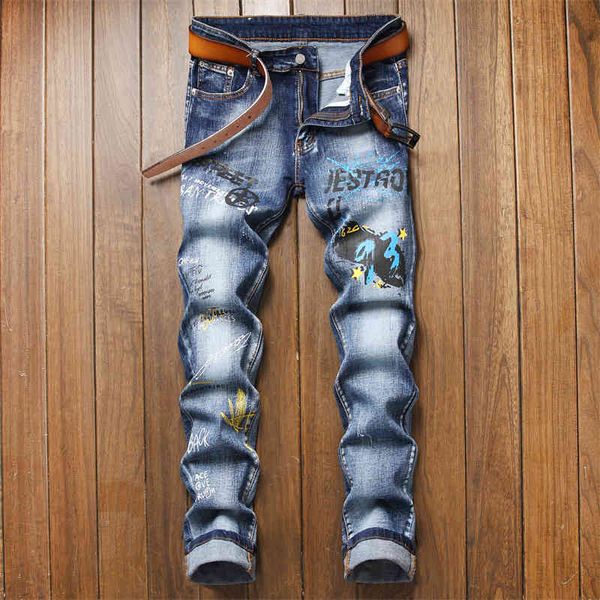 men's jeans small straight tube offspring embroidery cat beard white men's slim fit micro elastic jeans trend pants 5682 r4yo, Blue
men's jeans small straight tube offspring embroidery cat beard white men's slim fit micro elastic jeans trend pants 5682 r4yo, Blue