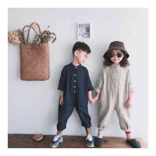 spring autumn 2022 boys girls solid color linen long sleeve jumpsuits korean style children soft loose bodysuits aa220323, Blue
spring autumn 2022 boys girls solid color linen long sleeve jumpsuits korean style children soft loose bodysuits aa220323, Blue