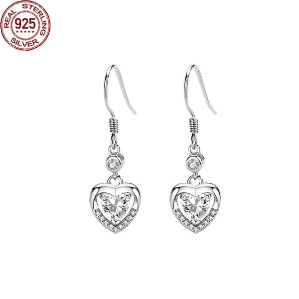 2022 s999 sterling silver love earrings charms women's micro inlaid zircon versatile temperament heart female's party, Golden
2022 s999 sterling silver love earrings charms women's micro inlaid zircon versatile temperament heart female's party, Golden