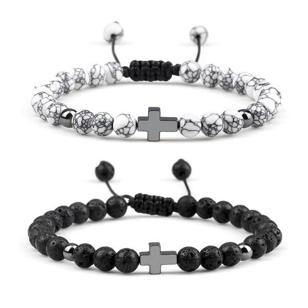 beaded strands turquoises beaded bracelet men natural lava stone bracelets fashion alloy cross bangles adjustable braided rope, Black
beaded strands turquoises beaded bracelet men natural lava stone bracelets fashion alloy cross bangles adjustable braided rope, Black