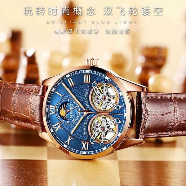 ai lang men's double wheels new leather fashion automatic waterproof swiss mechanical watch, Slivery;brown
ai lang men's double wheels new leather fashion automatic waterproof swiss mechanical watch, Slivery;brown