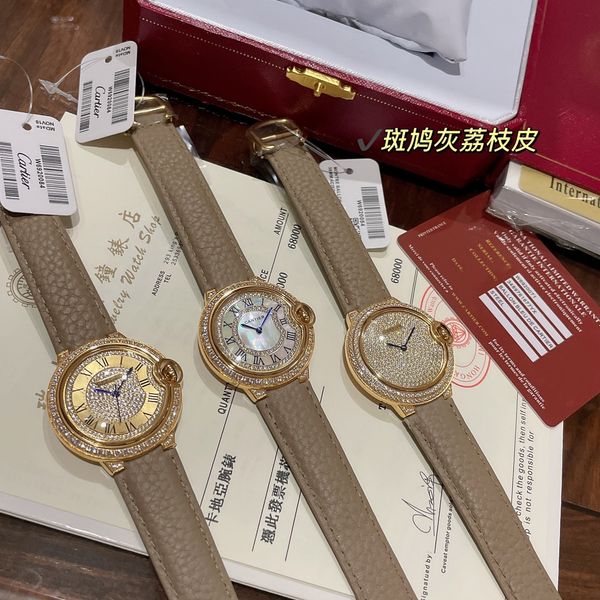 montre de luxe diamond watch women watches 36mm swiss quartz movement steel case leather strap wristwatches waterproof, Slivery;brown
montre de luxe diamond watch women watches 36mm swiss quartz movement steel case leather strap wristwatches waterproof, Slivery;brown