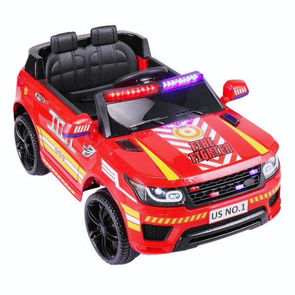 

home 12v kid ride on police car with parental remote control battery powered electric truck with siren flashing lights music spring suspensi