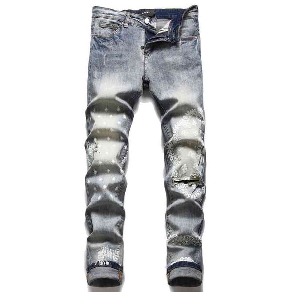men's jeans wind jeans men's autumn and winter brand fashion printed hole patch elastic slim leggings 8pm3, Blue
men's jeans wind jeans men's autumn and winter brand fashion printed hole patch elastic slim leggings 8pm3, Blue