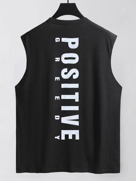 romwe guys letter muscle tank o27d#, White;black