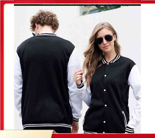 baseball uniform cardigan couple wear fashion outdoor sportswear, Black;brown
