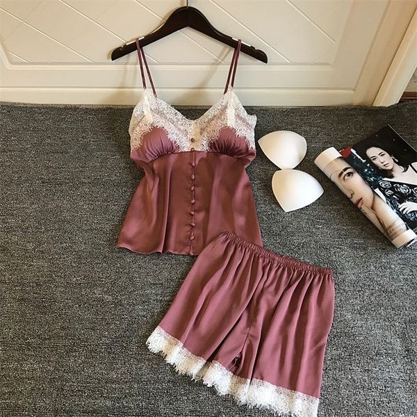 lisacmvpnel spring new lace pajamas ice silk with chest pad spaghetti strap et pijama for women y200708, Black;red
lisacmvpnel spring new lace pajamas ice silk with chest pad spaghetti strap et pijama for women y200708, Black;red