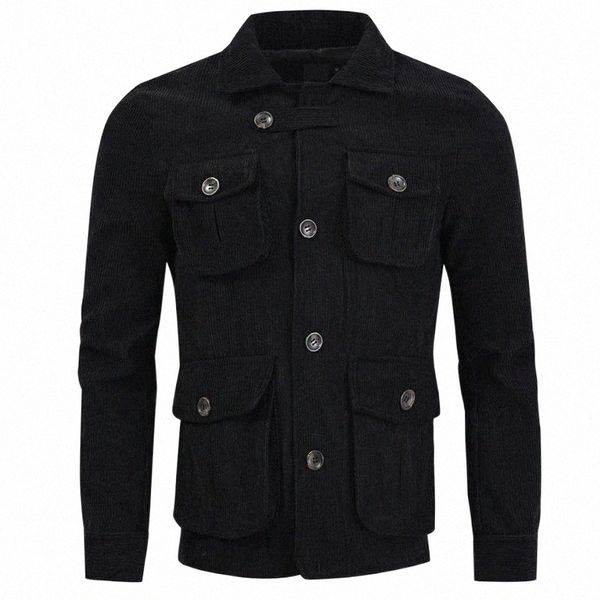men's jackets autumn&winter tooling multi pockets solid color long sleeved corduroy jacket windbreaker coats male clothes e6wa#, Black;brown
men's jackets autumn&winter tooling multi pockets solid color long sleeved corduroy jacket windbreaker coats male clothes e6wa#, Black;brown
