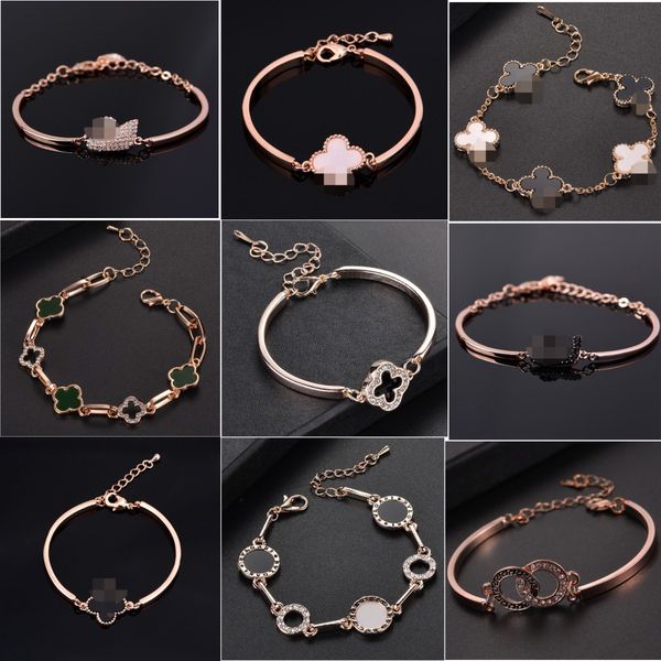 fashion clover designer charm bracelets for women with shining crystal wholesale, Golden;silver
fashion clover designer charm bracelets for women with shining crystal wholesale, Golden;silver