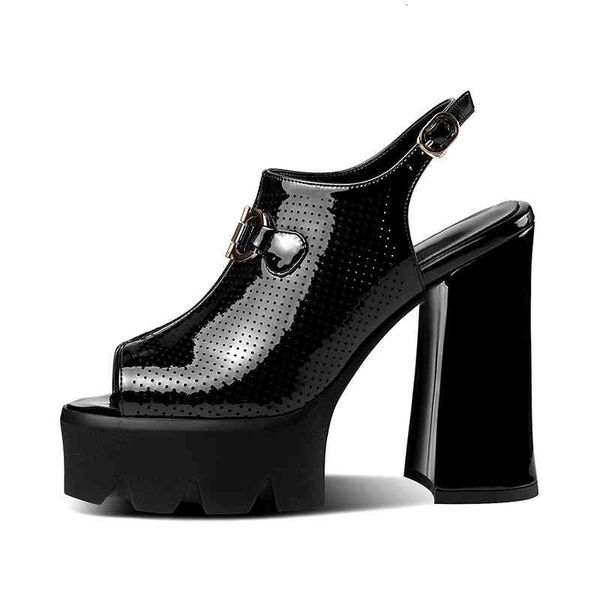 sandals summer women's shoes round head thick heels fish mouth open toe buckle water platform bottom metal sandals women 2ttb, Black
sandals summer women's shoes round head thick heels fish mouth open toe buckle water platform bottom metal sandals women 2ttb, Black