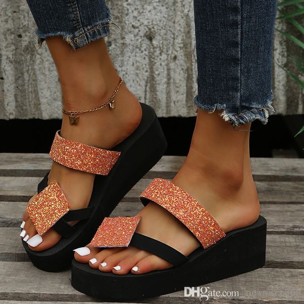 retail 2022 summer womens platform slippers beach flip flops cool sandals personality sequins herringbone thick soled shoes, Black
retail 2022 summer womens platform slippers beach flip flops cool sandals personality sequins herringbone thick soled shoes, Black