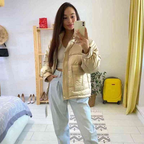 bright leather cotton jacket down winter loose drawstring stand collar thickened short bread 211118, Black
bright leather cotton jacket down winter loose drawstring stand collar thickened short bread 211118, Black