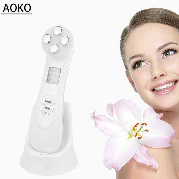 aoko portable ems rf facial beauty machine led pn device face lift skin tighten wrinkle removal care faical massager 220512
aoko portable ems rf facial beauty machine led pn device face lift skin tighten wrinkle removal care faical massager 220512
