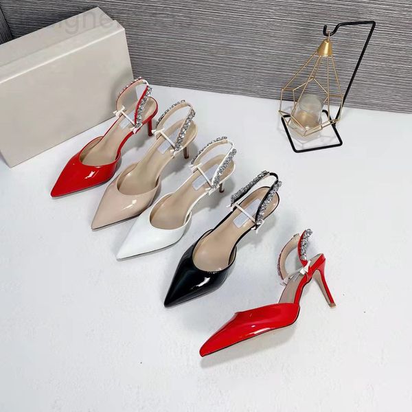 sandals designer wind summer pointed high-heeled sandals patent leather chain shoes female sandal hsdc, Black
sandals designer wind summer pointed high-heeled sandals patent leather chain shoes female sandal hsdc, Black