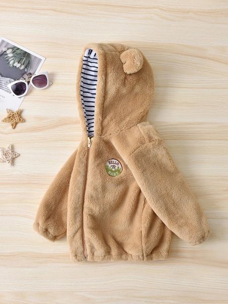 toddler boys 3d ears design letter patched hooded teddy jacket she, Blue;gray
toddler boys 3d ears design letter patched hooded teddy jacket she, Blue;gray