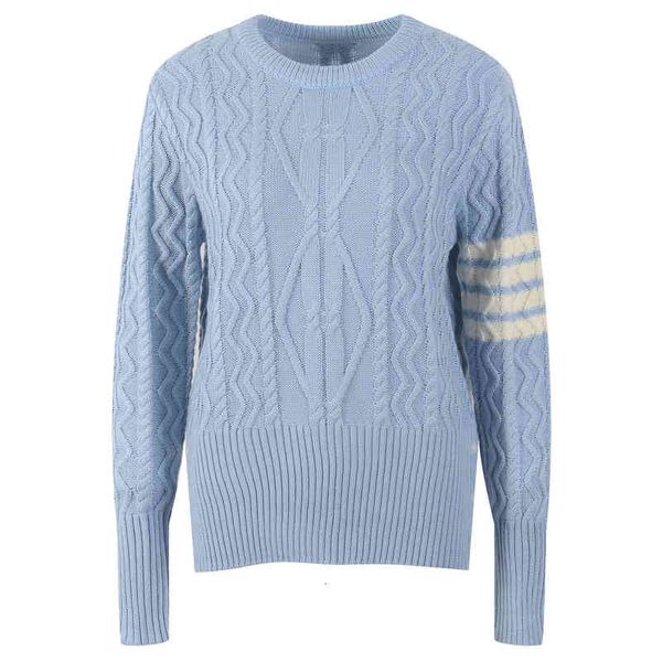 women's knits tees autumn and winter four bar thick twisted knit sweater loose tb twist round neck striped j7p4, White
women's knits tees autumn and winter four bar thick twisted knit sweater loose tb twist round neck striped j7p4, White