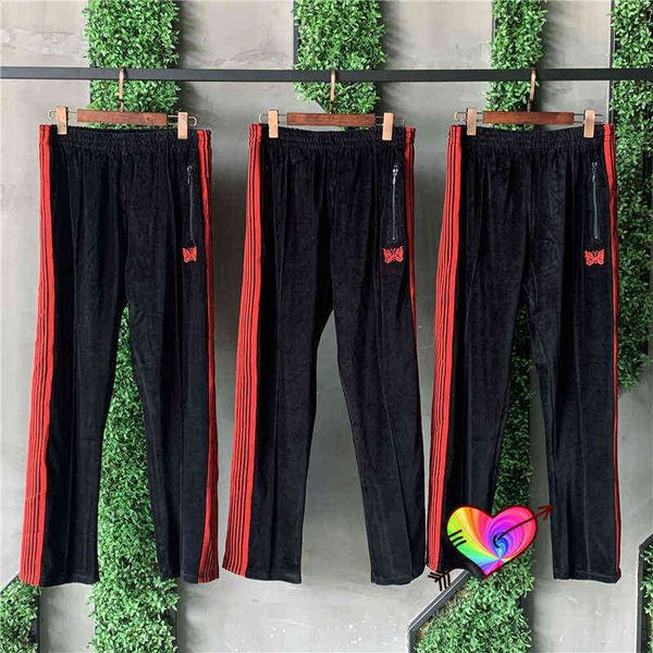 2021 black velvet needles pants men women red side stripe butterfly embroidery needles track pants trousers t220803
2021 black velvet needles pants men women red side stripe butterfly embroidery needles track pants trousers t220803