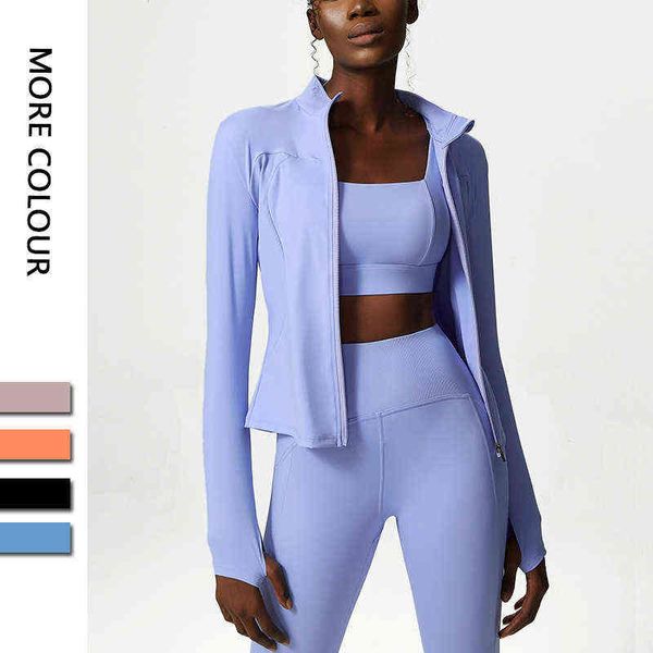 same women's yoga clothes fitness sports stand collar zipper quick drying outdoor leisure long sleeved jacket, Gray
same women's yoga clothes fitness sports stand collar zipper quick drying outdoor leisure long sleeved jacket, Gray