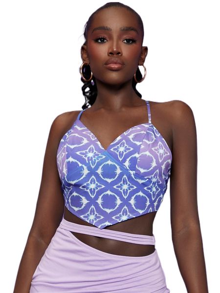 newness geo print bandana crop cami j3fc#, White 
newness geo print bandana crop cami j3fc#, White