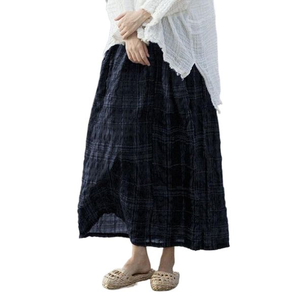 skirts johnature ramie plaid vintage women elastic waist 2022 spring a-line casual j4i3#, Black
skirts johnature ramie plaid vintage women elastic waist 2022 spring a-line casual j4i3#, Black